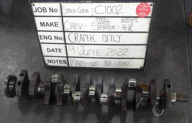 Chev 4100 Crankshaft Mains 020, B/Ends 030 Stock Code C1002