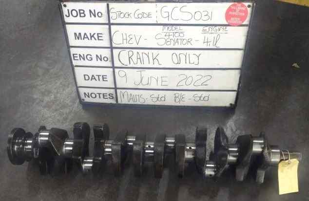 Chev 4100 Crankshaft Mains std, B/Ends std Stock Code GCS031