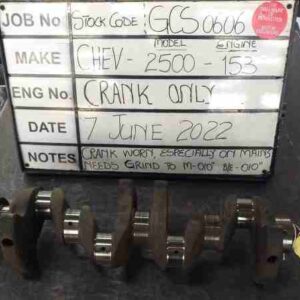 Chev 2500 Crankshaft Mains std, B/Ends std Stock Code GCS0606