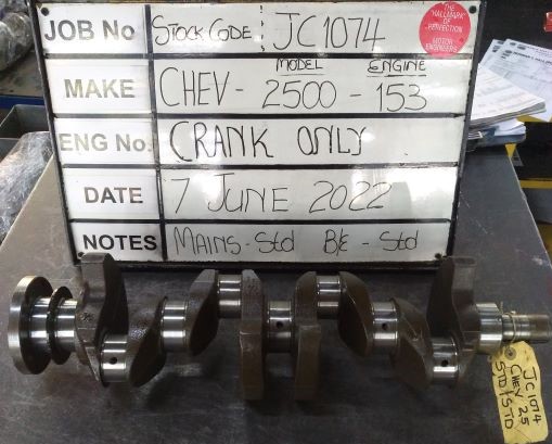 Chev 2500 153cu Crankshaft Mains std, B/Ends std Stock Code JC1074