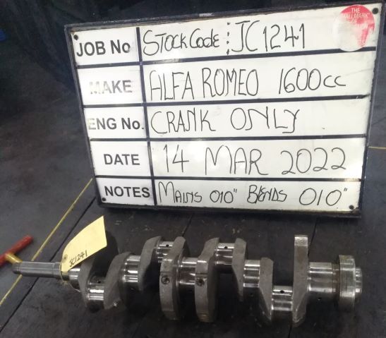Alfa Romeo TI 1600 Crankshaft Mains 020, B/ends 020 S/Code JC1241