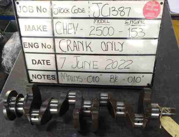 Chev 2500 Crankshaft Mains 010, B/Ends 010 Stock Code JC1387 - Image 2