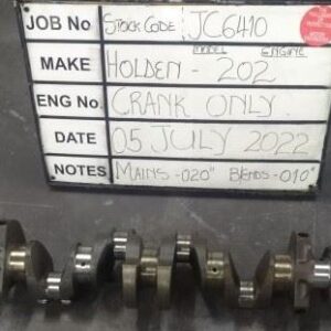 Holden 202 Crankshaft Mains 020 , B/Ends 010 Stock Code JC6410