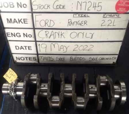 Ford Ranger 2.2 Diesel Crankshaft Mains 010 , B/Ends 010 Stock Code 7245C