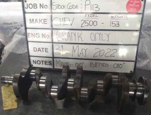 Chev 2500 153 Crankshaft Mains 010, B/Ends 010 Stock Code P113