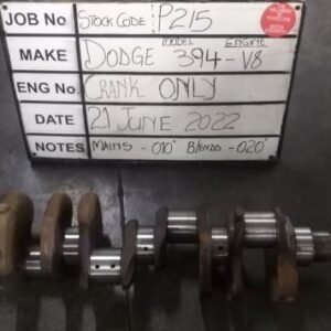 Dodge 394 V8 Crank Mains 010 , B/E 020 Stock No. P215