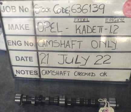 Opel Kadett 1.2 Camshaft Stock Code 636139 - Image 2