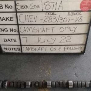 Chec 283, 307, V8 Camshaft Stock Code 871A