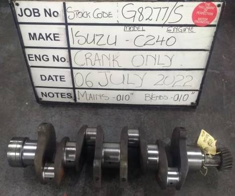 Isuzu C240 Crank Mains 010, B/E 010 Stock Code G8277/S