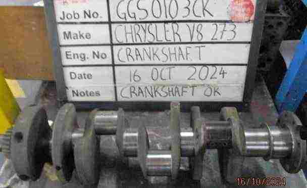 Chrysler 273 V8 Crank Mains std,B/E std Stock Code GCS0103CK
