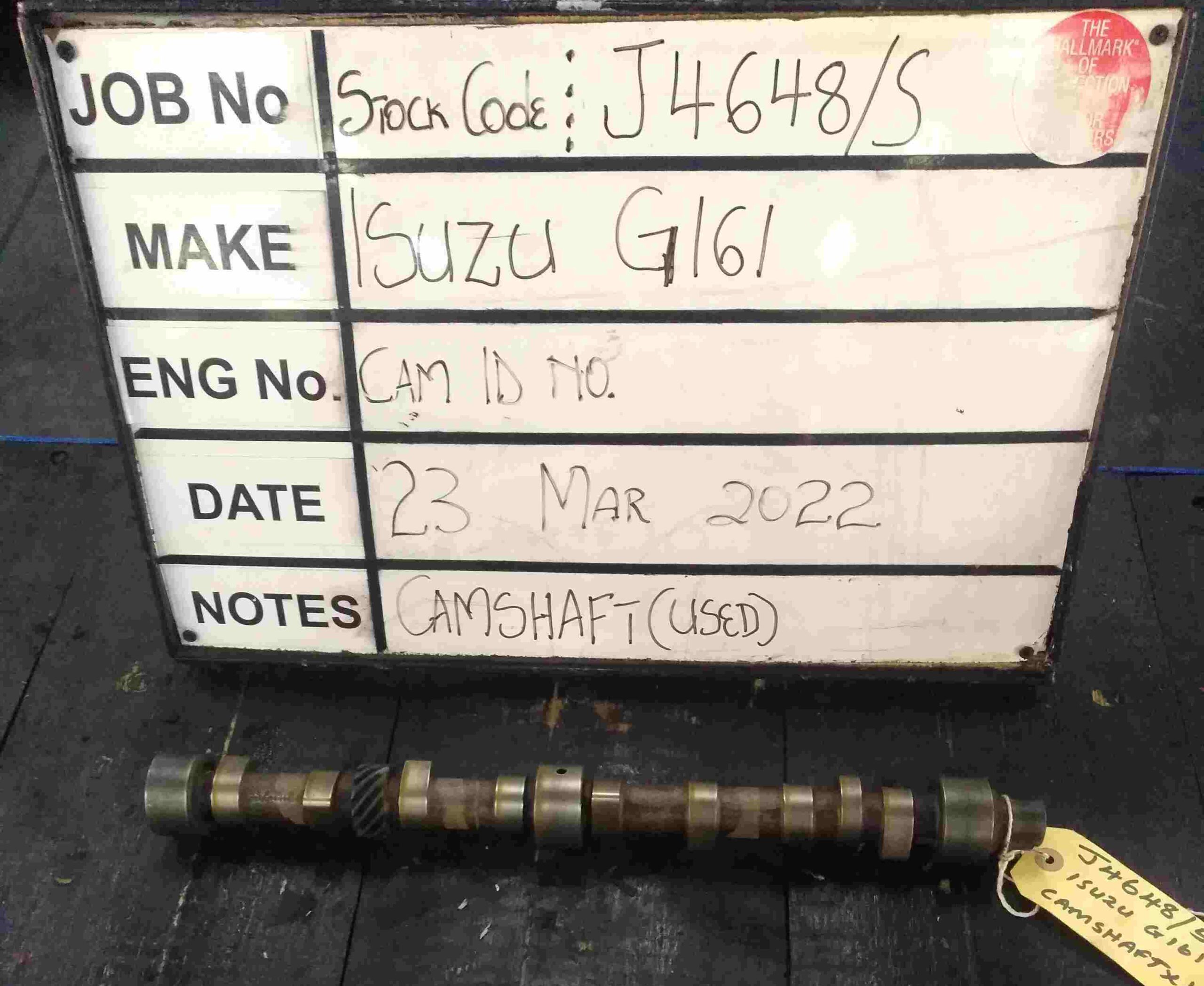 Isuzu G161 Camshaft Stock Code J4648/Sc