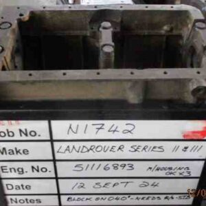 Landrover 2 1/4 Petrol Block Series 2A (61-71) Bore 90.47mm Stock Code 1742