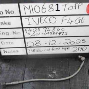 Iveco 4FGE Used Turbo Oil feed Pipe Stock Code N10681TOFP